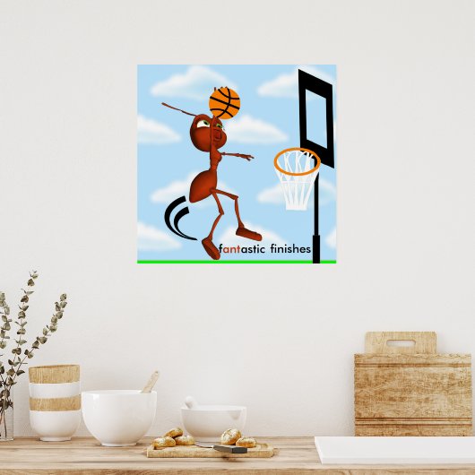 Andre The Ant Basketball Slam Dunk Poster (Keuken)