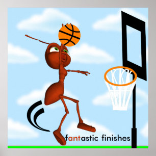 Andre The Ant Basketball Slam Dunk Poster