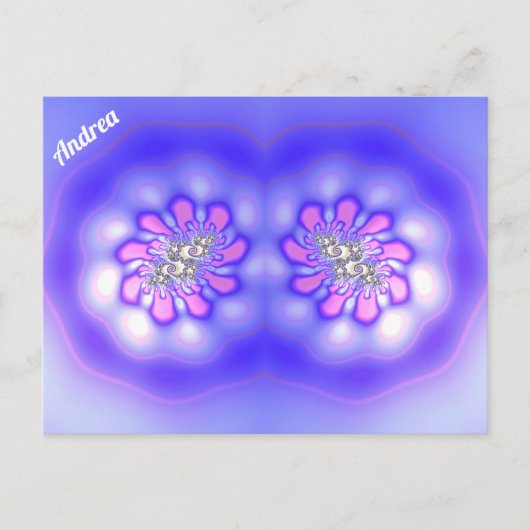 ANDREA ~ 3D Fractal Design ~ Roze Blue Mauve ~ Briefkaart (Voorkant)