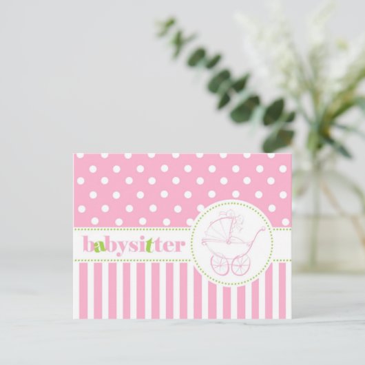 Andrea Babysitter Briefkaart (Staand voorkant)