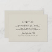 Andrea Beige Elegant Wedding Informatiekaartje (Voorkant / Achterkant)