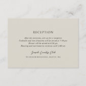 Andrea Beige Elegant Wedding Informatiekaartje (Voorkant)