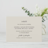 Andrea Beige Elegant Wedding Save The Date (Staand voorkant)
