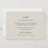 Andrea Beige Elegante Trouw Save The Date (Voorkant)