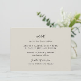 Andrea Beige Elegante Trouw Save The Date