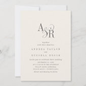 ANDREA Beige QR Code Classic Elegant Wedding Kaart (Voorkant)
