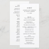 Andrea Black Witte Elegante Trouw Programmakaart (Voorkant / Achterkant)