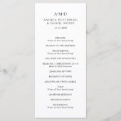 Andrea Black Witte Elegante Trouw Programmakaart (Voorkant)