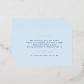 Andrea Blue Elegant Wedding Folie Enclosure Kaart (Voorkant / Achterkant)