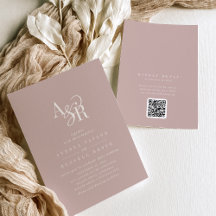 ANDREA Blush Roze QR Code Klassieke Elegante Trouw