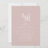 ANDREA Blush Roze QR Code Klassieke Elegante Trouw Kaart (Voorkant)
