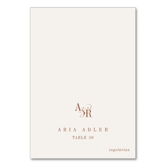 ANDREA Boho Crème Kleur Minimalistische Huwelijks  Kaart (Voorkant)