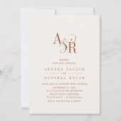 ANDREA Boho Crème QR Code Klassieke Elegante Trouw Kaart (Voorkant)