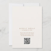 ANDREA Boho Crème QR Code Klassieke Elegante Trouw Kaart (Achterkant)