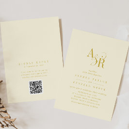 ANDREA Boter Geel QR Code Elegante Trouw Kaart