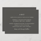 Andrea Brown Elegant Wedding Kaart (Voorkant / Achterkant)