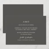 Andrea Brown Elegant Wedding Save The Date (Voorkant / Achterkant)