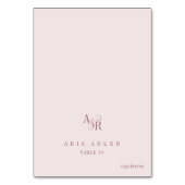 ANDREA Burgundy Blush Minimal Wedding Place Cards Kaart (Voorkant)