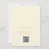 ANDREA Butter Yellow QR Code Elegant Wedding Kaart (Achterkant)