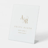 ANDREA Classic Boho Goud Wit Trouwfotocabine Reclamebord Met Voetstuk (Voorkant)