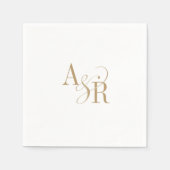 ANDREA Classic Gold White Boho Minimalistische bru Servet (Voorkant)