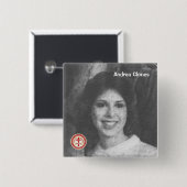 Andrea Clones Vierkante Button 5,1 Cm (Voorkant /achterkant)