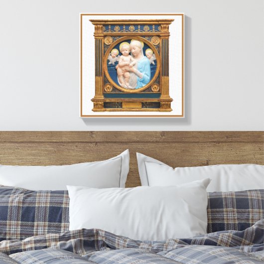Andrea Della Robbia c1485 Madonna en kind Canvas Afdruk (Insitu (Slaapkamer))