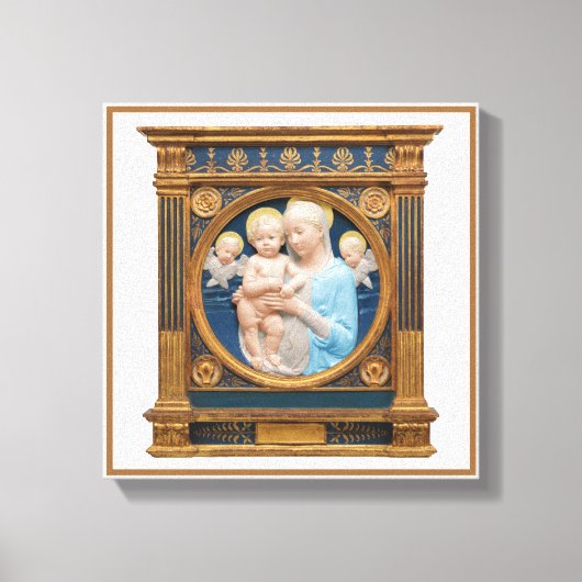 Andrea Della Robbia c1485 Madonna en kind Canvas Afdruk (Voorkant)
