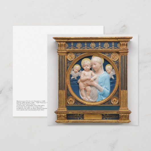 Andrea Della Robbia c1485 Madonna en kind Feestdagenkaart (Voorkant / Achterkant)