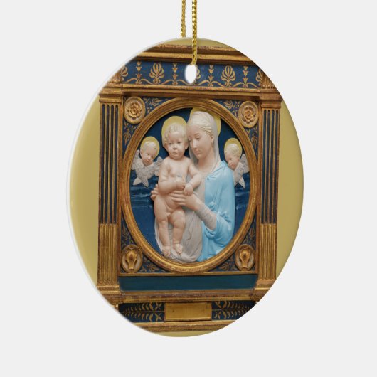 Andrea Della Robbia c1485 Madonna en kind Keramisch Ornament (Rechts)