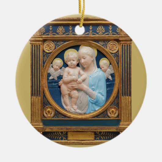 Andrea Della Robbia c1485 Madonna en kind Keramisch Ornament (Voorkant)