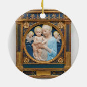 Andrea Della Robbia c1485 Madonna en kind Keramisch Ornament (Achterkant)