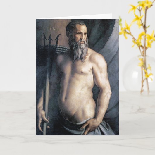 Andrea Doria als Neptune Fine Art Groetjes Kaart (Gele Bloem)