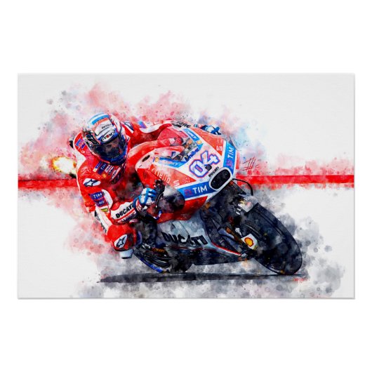 Andrea Dovizioso 04 Perfect Poster (Voorkant)