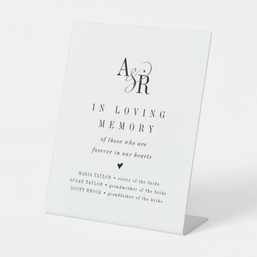 ANDREA Eenvoudig in liefdevolle herinnering Trouwm Reclamebord Met Voetstuk (Voorkant)