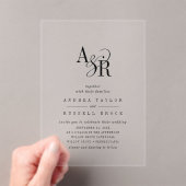 ANDREA eenvoudige moderne minimalistische klassiek Acryl Uitnodigingen (Insitu (Draagbaar))