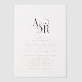 ANDREA eenvoudige moderne minimalistische klassiek Vellum Uitnodigingen (Voorkant)