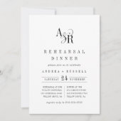 ANDREA eenvoudige moderne monogram repetitie diner Kaart (Voorkant)