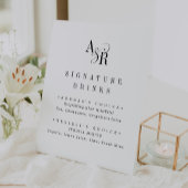 ANDREA Elegant Classic Wedding Signature Drink Reclamebord Met Voetstuk