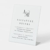 ANDREA Elegant Classic Wedding Signature Drink Reclamebord Met Voetstuk (Voorkant)