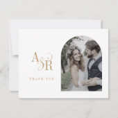 ANDREA Flat Eenvoudige Gouden Boho Minimale Fotobr Bedankkaart (Voorkant)