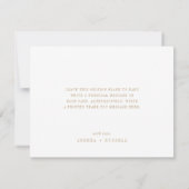 ANDREA Flat Minimal Gold Cream Boho Fotobruiloft Bedankkaart (Achterkant)