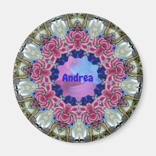 ANDREA ~ Gepersonaliseerd paaspatroon fractal ~ Magneet (Voorkant)