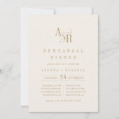 ANDREA Gold Cream Modern Minimaal Repetitie Diner Kaart (Voorkant)