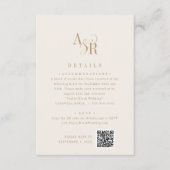 ANDREA Gold Cream Modern Minimal Wedding Details Informatiekaartje (Voorkant)