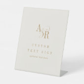 ANDREA  Gold Cream Neutral Custom Wedding Reclamebord Met Voetstuk (Voorkant)