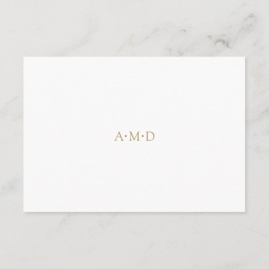 Andrea Gold Elegant Wedding Informatiekaartje (Achterkant)