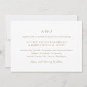 Andrea Gold Elegant Wedding Kaart (Voorkant)