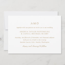 Andrea Gold Elegant Wedding Kaart