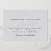 Andrea Gray Elegant Wedding Folie Uitnodiging (Voorkant)